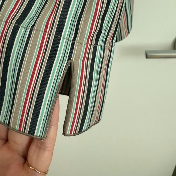 Lafayette 148 Striped Snap Button Shirt Size 10 - Picture 4 of 8